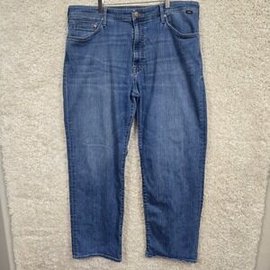 Mavi Max Jeans Men's 38x32 Blue Relaxed Wide Leg Stretch Medium Wash Denim